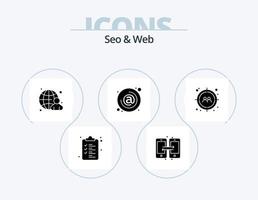 Seo and Web Glyph Icon Pack 5 Icon Design. target. mail. globe. email. at vector