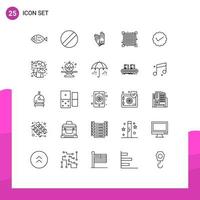 Line Pack of 25 Universal Symbols of twitter message construction media view Editable Vector Design Elements