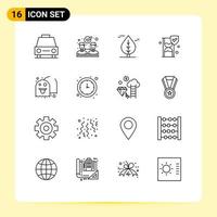 16 Creative Icons Modern Signs and Symbols of play ghost leaf shield insurance Editable Vector Design Elements