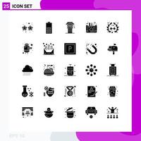 Set of 25 Modern UI Icons Symbols Signs for bow plan half architecture well Editable Vector Design Elements