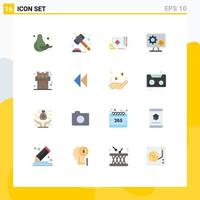 Universal Icon Symbols Group of 16 Modern Flat Colors of money setting file screen generator Editable Pack of Creative Vector Design Elements