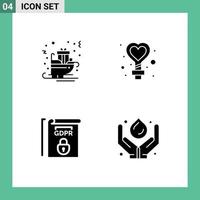 Group of Solid Glyphs Signs and Symbols for carriage gdpr sled love rules Editable Vector Design Elements