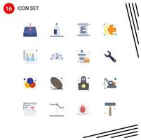 Modern Set of 16 Flat Colors Pictograph of dashboard leaflet script cover ads Editable Pack of Creative Vector Design Elements