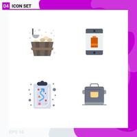 4 Creative Icons Modern Signs and Symbols of bucket path battery devices tactics Editable Vector Design Elements