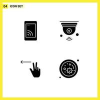 User Interface Pack of Basic Solid Glyphs of mobile fingers service internet of things left Editable Vector Design Elements