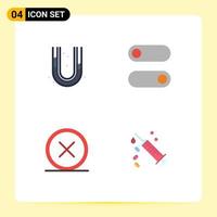 Modern Set of 4 Flat Icons Pictograph of mechanical cross plumbing toggle remove Editable Vector Design Elements