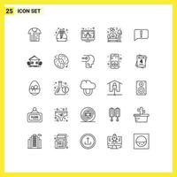 25 Thematic Vector Lines and Editable Symbols of error love scent sofa couch Editable Vector Design Elements