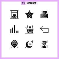 Modern Set of 9 Solid Glyphs and symbols such as robot ai mobile signal connection Editable Vector Design Elements