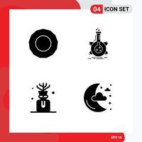 Pack of creative Solid Glyphs of action bottle spa laboratory development moon Editable Vector Design Elements