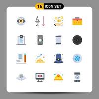 Pack of 16 Modern Flat Colors Signs and Symbols for Web Print Media such as design confirmation investment coding user Editable Pack of Creative Vector Design Elements