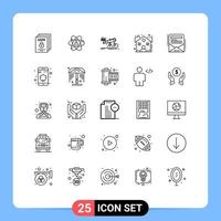 Universal Icon Symbols Group of 25 Modern Lines of broker market person forecast analytics Editable Vector Design Elements