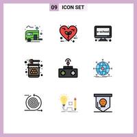 9 Creative Icons Modern Signs and Symbols of honey bee love online electronic Editable Vector Design Elements