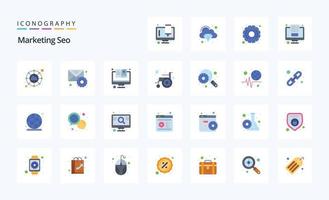 25 Marketing Seo Flat color icon pack vector