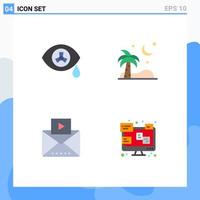 4 Flat Icon concept for Websites Mobile and Apps mutation media ramadan palm trees chat Editable Vector Design Elements