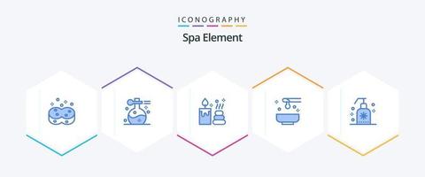 Spa Element 25 Blue icon pack including cleaning. spa. yoga. oil. beauty vector