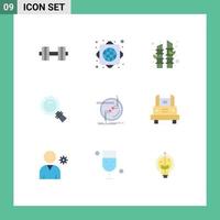 9 Thematic Vector Flat Colors and Editable Symbols of link connect tree chain magnifying Editable Vector Design Elements