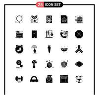 Set of 25 Modern UI Icons Symbols Signs for security city bus terminal love stop file Editable Vector Design Elements