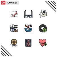 Stock Vector Icon Pack of 9 Line Signs and Symbols for pen mouse tv good sent Editable Vector Design Elements