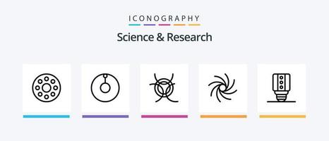 Ciencias línea 5 5 icono paquete incluso . Júpiter. Luna. creativo íconos diseño vector