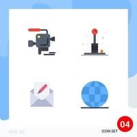 4 Creative Icons Modern Signs and Symbols of camera compose film camera games email Editable Vector Design Elements