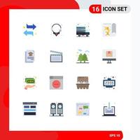 16 Creative Icons Modern Signs and Symbols of document science internet report biology Editable Pack of Creative Vector Design Elements