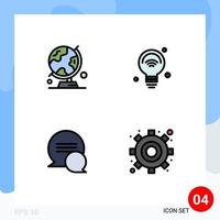 4 Creative Icons Modern Signs and Symbols of globe wifi trip internet conversation Editable Vector Design Elements