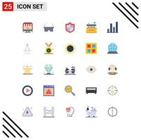 Stock Vector Icon Pack of 25 Line Signs and Symbols for chart sign board eye shop board Editable Vector Design Elements