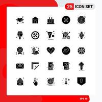 Pictogram Set of 25 Simple Solid Glyphs of next button forward arrow lab symbols ancient Editable Vector Design Elements