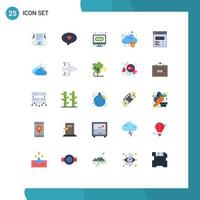 Modern Set of 25 Flat Colors and symbols such as user interface custom content bids security cloud Editable Vector Design Elements