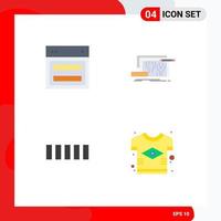 Set of 4 Modern UI Icons Symbols Signs for design engineering web blueprint phone Editable Vector Design Elements