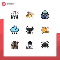 9 9 creativo íconos moderno señales y símbolos de movimiento nieve emoji pronóstico intersección editable vector diseño elementos
