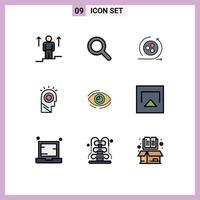 Set of 9 Modern UI Icons Symbols Signs for find hat modeling man idea Editable Vector Design Elements