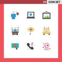 9 Creative Icons Modern Signs and Symbols of eye curious photo business employee employee Editable Vector Design Elements