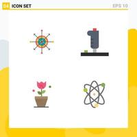 Set of 4 Modern UI Icons Symbols Signs for focus decoration arrow device plant Editable Vector Design Elements