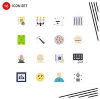 16 User Interface Flat Color Pack of modern Signs and Symbols of entertainment dj alcohol devices wine Editable Pack of Creative Vector Design Elements