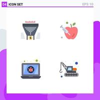 4 User Interface Flat Icon Pack of modern Signs and Symbols of filter device dollar gravity virus Editable Vector Design Elements