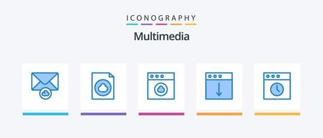 multimedia azul 5 5 icono paquete incluso . Mac. Mac. historia. Mac. creativo íconos diseño vector