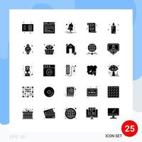 Set of 25 Modern UI Icons Symbols Signs for security policy website data alert Editable Vector Design Elements