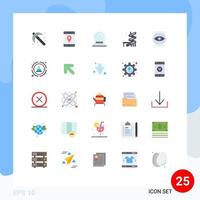 Modern Set of 25 Flat Colors Pictograph of vision monitoring decoration conception park Editable Vector Design Elements