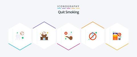 Quit Smoking 25 Flat icon pack including smoking. flame. hospital. fire. smoking vector
