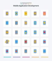 creativo móvil solicitud desarrollo 25 plano icono paquete tal como desbloquear. móvil. móvil. solicitud. móvil solicitud vector