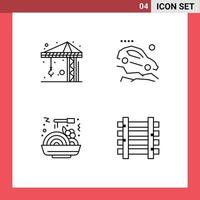 Universal Icon Symbols Group of 4 Modern Filledline Flat Colors of architecture fast accident slope station Editable Vector Design Elements