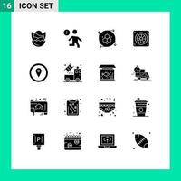 Modern Set of 16 Solid Glyphs and symbols such as air cooler people computer modeling application Editable Vector Design Elements