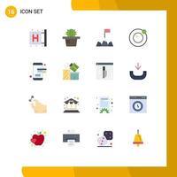 Universal Icon Symbols Group of 16 Modern Flat Colors of package gift mountains payment card Editable Pack of Creative Vector Design Elements