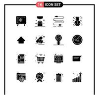 Universal Icon Symbols Group of 16 Modern Solid Glyphs of gingerbread snowman audio holidays wire Editable Vector Design Elements