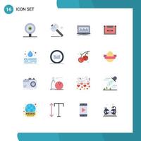 16 User Interface Flat Color Pack of modern Signs and Symbols of leak deck index compact audio Editable Pack of Creative Vector Design Elements