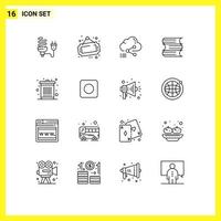 Set of 16 Vector Outlines on Grid for files document sale link data Editable Vector Design Elements