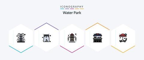 Water Park 25 FilledLine icon pack including . garden. park. park. park vector