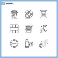 9 Creative Icons Modern Signs and Symbols of layout grid diagram frame american Editable Vector Design Elements