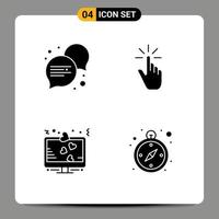 Pictogram Set of Simple Solid Glyphs of communication display click gestures lcd Editable Vector Design Elements